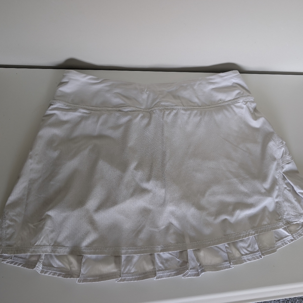 White Lululemon Skort With Pleated Back